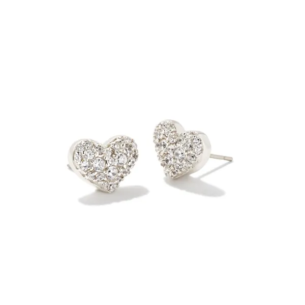 Kendra Scott Ari Pave Crystal Heart Earrings Puckett's Fine Jewelry Benton, KY