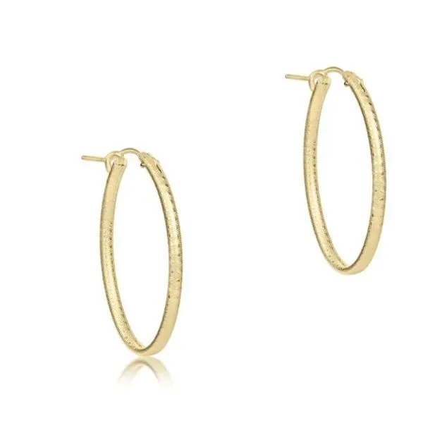 Enewton Oval Gold 1" Hoop, Textured Puckett's Fine Jewelry Benton, KY