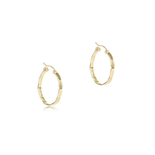 ENEWTON EARRINGS- SCALLOPED ROUND GOLD 1.25" HOOP SMOOTH Puckett's Fine Jewelry Benton, KY