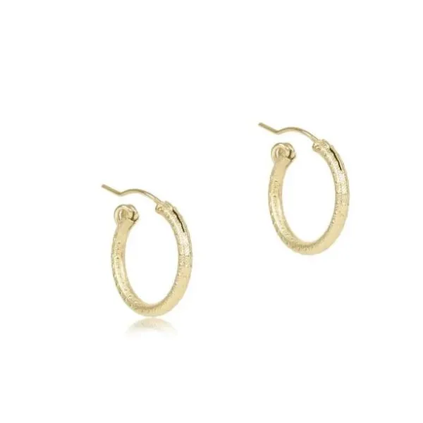Enewton round Gold Hoop .5'' Textured Puckett's Fine Jewelry Benton, KY