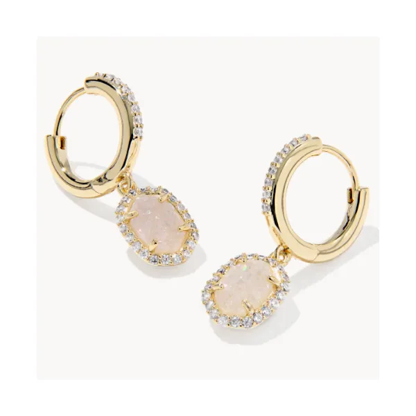 Daphne Crystal Frame Earrings - Iridescent Drusy Puckett's Fine Jewelry Benton, KY