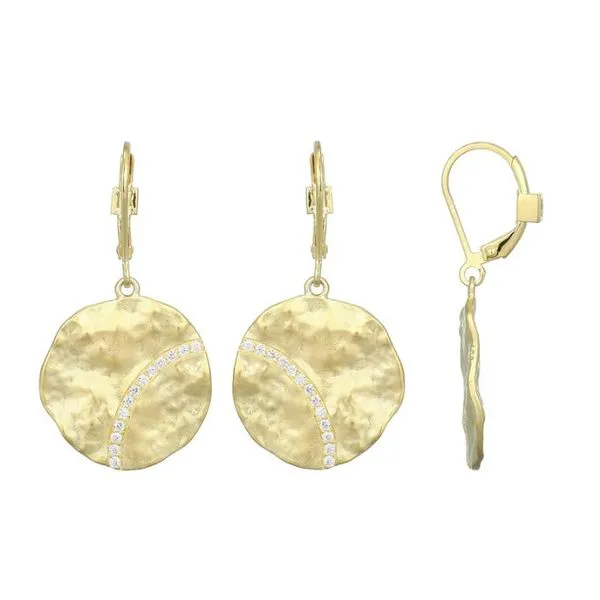 Elle Sterling Silver/Yellow Gold Plated Galaxy Earrings, White Cubic Zirconia, Leverback Puckett's Fine Jewelry Benton, KY