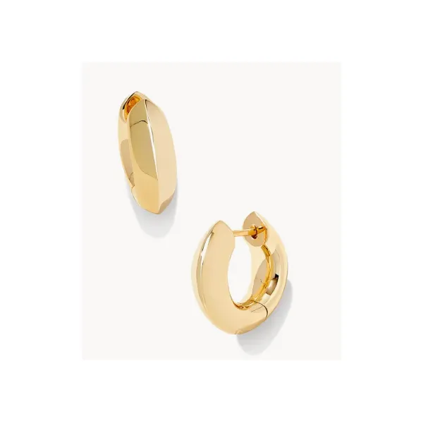 Kendra Scott Mikki Metal Huggie Earring, Gold Polished Metal Puckett's Fine Jewelry Benton, KY