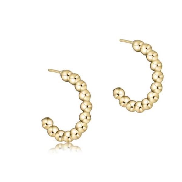 E NEWTON BEADED CLASSIC 1" POST HOOP--2MM GOLD Puckett's Fine Jewelry Benton, KY