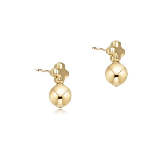 ENEWTON EARRINGS- SIGNATURE CROSS SMALL GOLD STUD - CLASSIC GOLD Puckett's Fine Jewelry Benton, KY