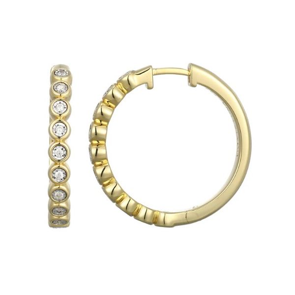 Monte Luna Gold Plated Sterling Silver Hoop Earrings With Lab Grown Diamond, .20CT TWT Puckett's Fine Jewelry Benton, KY