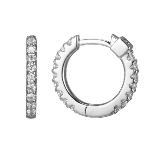 Elle Sterling Silver Cubic Zirconia Hoop, Small Puckett's Fine Jewelry Benton, KY