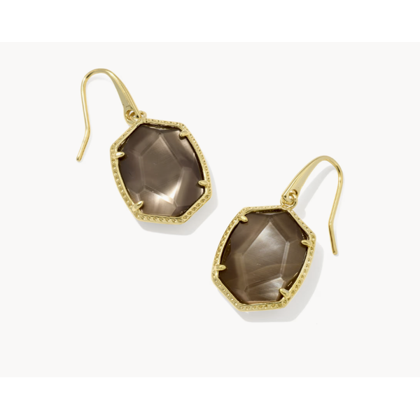 Kendra Scott Daphne Frame Drop Earring, Gold Tone, Taupe Mother of Pearl Puckett's Fine Jewelry Benton, KY