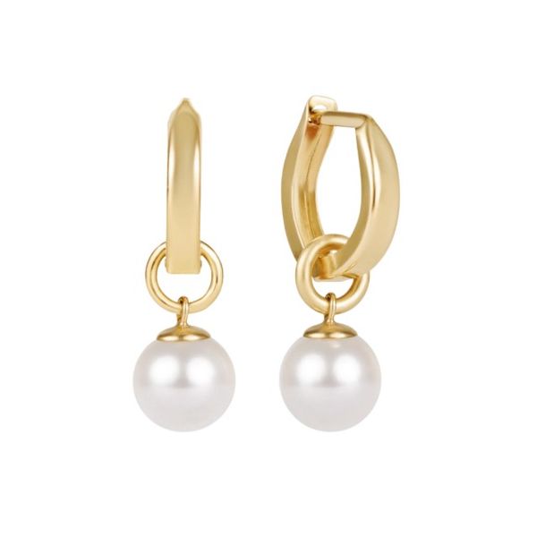 ENEWTON HUGGIE GOLD FILLED .05 HOOP- CLASSIC PEARL 8MM CHARM Puckett's Fine Jewelry Benton, KY