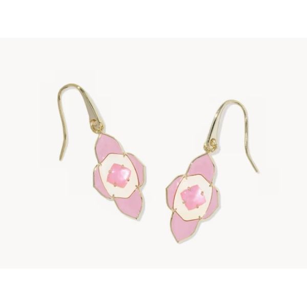 Kendra Scott Abbie Mdln Small Drop Earring Gold Tone Pink Mix Puckett's Fine Jewelry Benton, KY