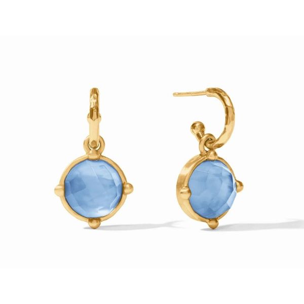 Julie Vos Honeybee Hoop and Charm Earring - Iridescent Chalcedony Blue Puckett's Fine Jewelry Benton, KY