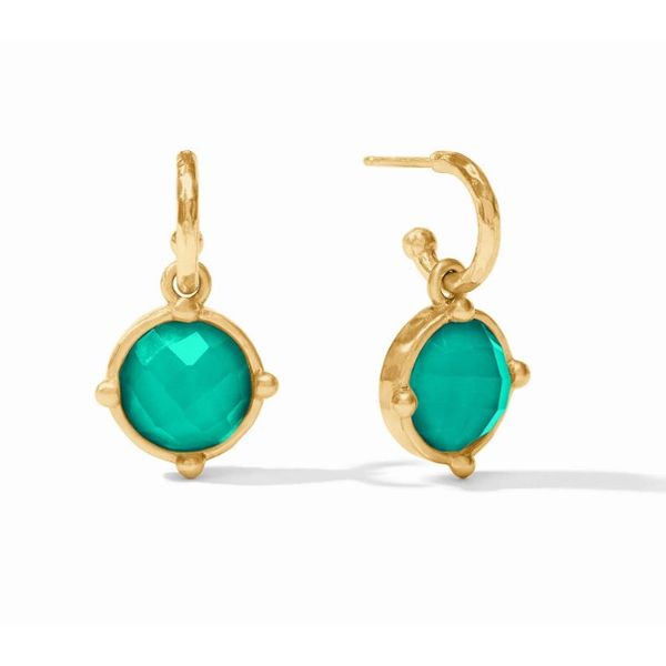 Julie Vos Honeybee Hoop and Charm Earring - Iridescent Emerald Green Puckett's Fine Jewelry Benton, KY