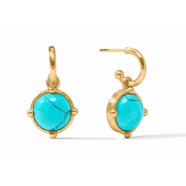 Julie Vos Honeybee Hoop and Charm Earring - Turquoise Blue Puckett's Fine Jewelry Benton, KY