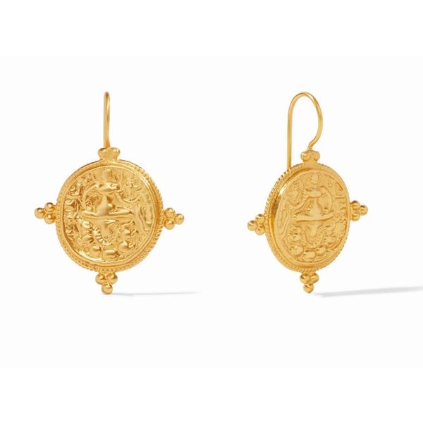 Julie Vos Gold Plated Quatro Coin Earring Puckett's Fine Jewelry Benton, KY