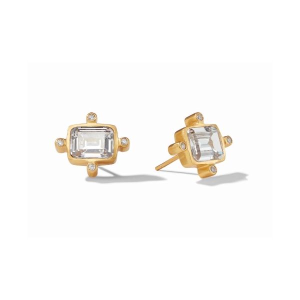 Julie Vos Gold Plated Clara Stud Earring, Cubic Zirconia Puckett's Fine Jewelry Benton, KY