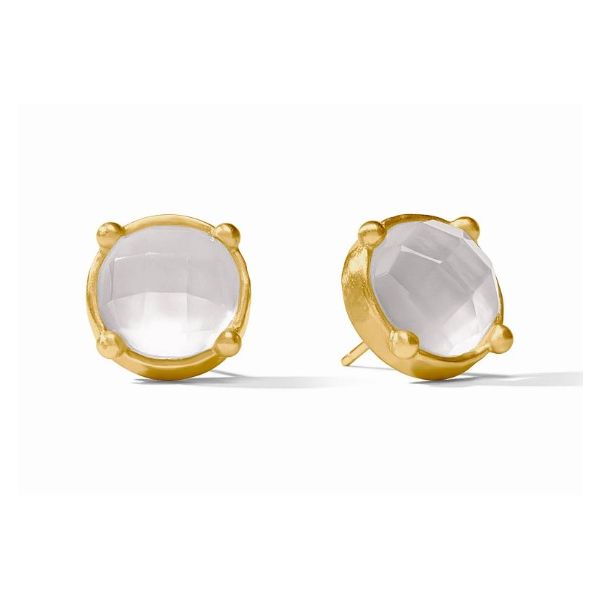 Julie Vos Gold Plated Honey Stud Earring, Iridescent Clear Crystal Puckett's Fine Jewelry Benton, KY
