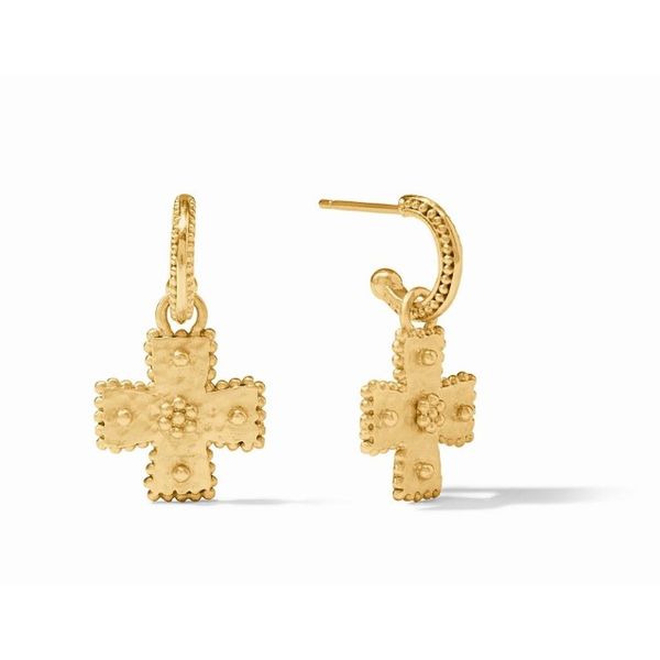 Julie Vos Gold Plated Malta Canterbury Hoop and Charm Earring Puckett's Fine Jewelry Benton, KY