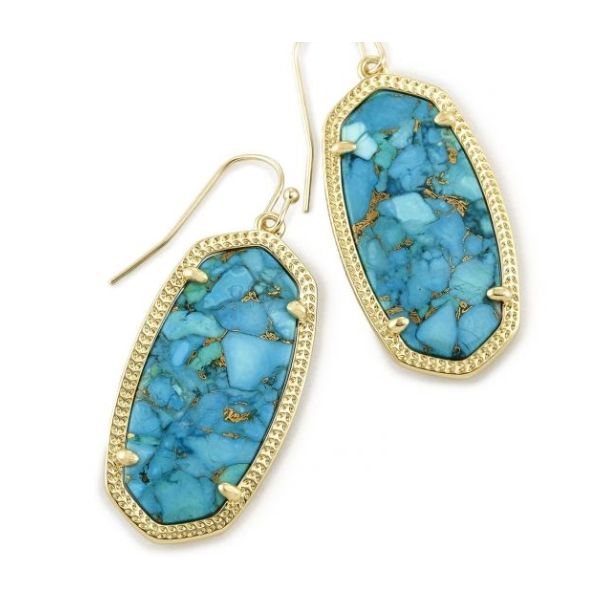 Lee Gold Tone Bronze Veined Earrings Puckett's Fine Jewelry Benton, KY
