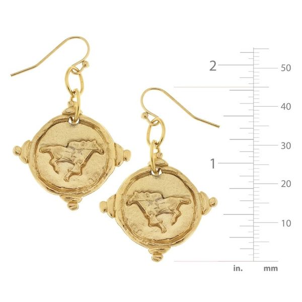 Susan Shaw Race Horse Intaglio Fish Hook Earrings Image 2 Puckett's Fine Jewelry Benton, KY