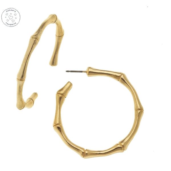 Susan Shaw Bamboo Hoop Earrings Puckett's Fine Jewelry Benton, KY