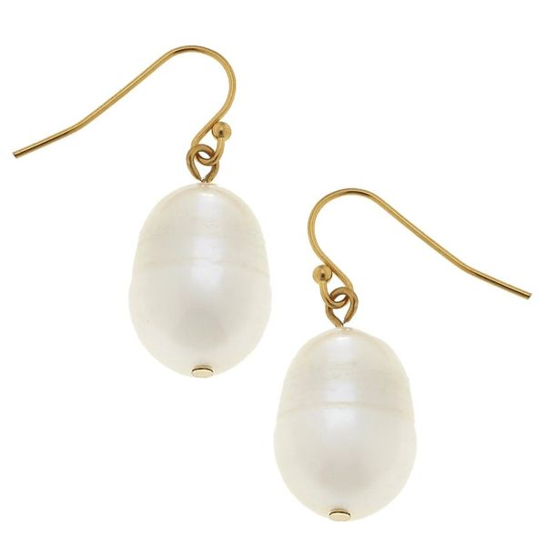 Susan Shaw 8mm Shell Pearl Drop Earrings Puckett's Fine Jewelry Benton, KY