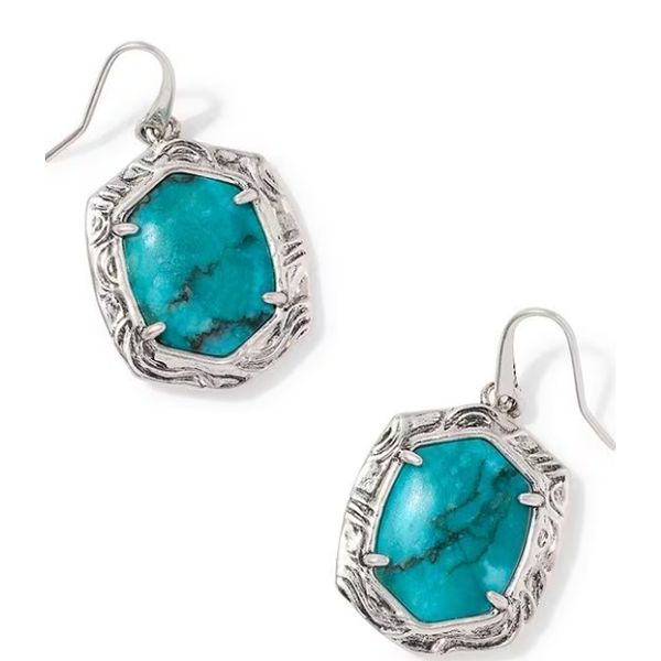 Kendra Scott Tiger Stripe Daphne Drop Ear Vintage Silver Blue Marble Puckett's Fine Jewelry Benton, KY