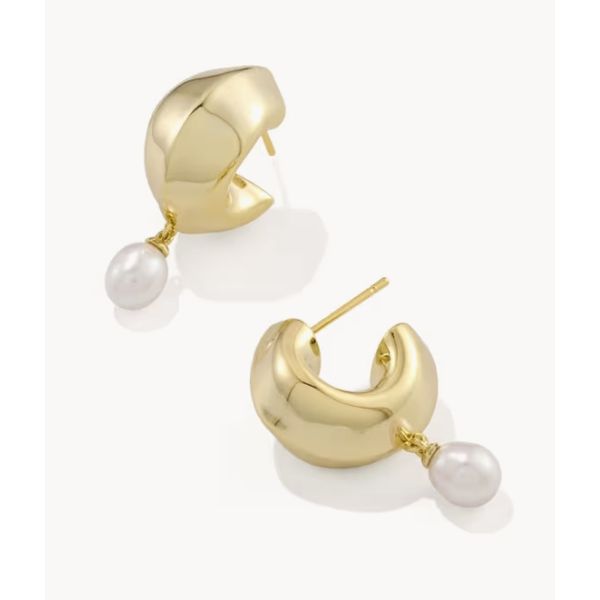 Oakland Pearl Gold Huggie Earrings Puckett's Fine Jewelry Benton, KY