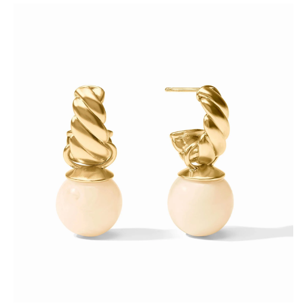 Julie Vox Ravello Hoop and Charm Earring in Ivory Puckett's Fine Jewelry Benton, KY