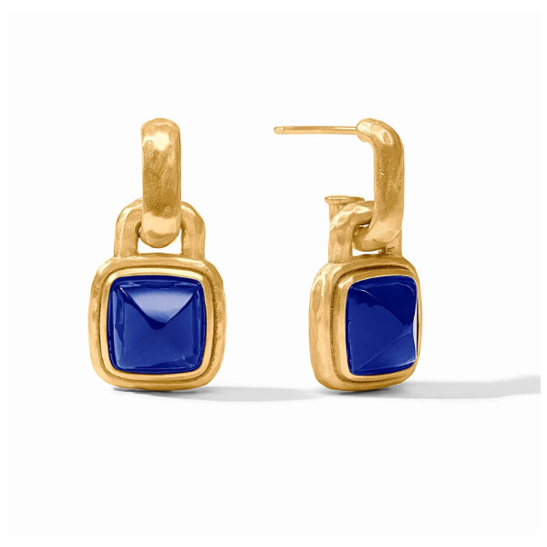 Julie Vos Sahara Hoop and Charm Earring- Iridescent Sapphire Blue Puckett's Fine Jewelry Benton, KY