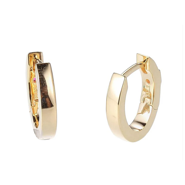 Elle Sterling Silver/Yellow Plate Small Oval Huggie Earring Puckett's Fine Jewelry Benton, KY