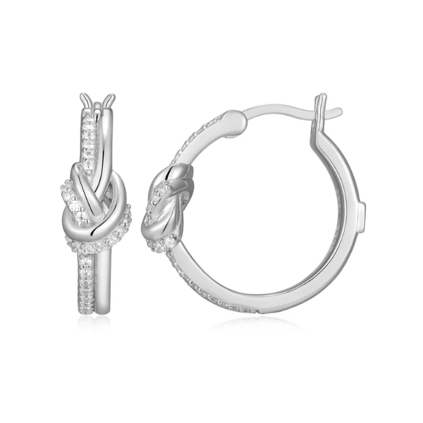 Elle Sterling Silver Unity Hoop Earring, Cubic Zirconia, 20mm Puckett's Fine Jewelry Benton, KY