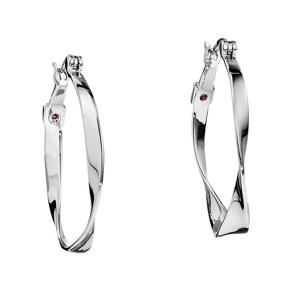 Elle Sterling Silver Twisted Hoop Earrings Puckett's Fine Jewelry Benton, KY