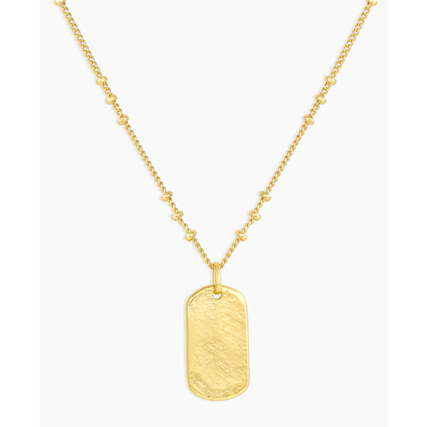 Gorjana 18k Gold Plated Griffin Dog Tag Necklace Puckett's Fine Jewelry Benton, KY
