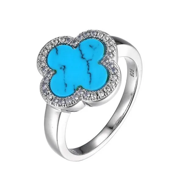 CHARLES GARNIER STERLING SILVER RING SIZE 8 SYN TURQ \CZ Puckett's Fine Jewelry Benton, KY