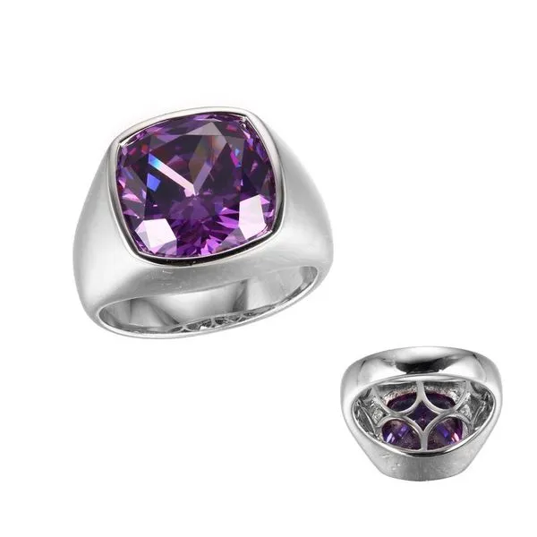 CHARLES GARNIER STERLING SILVER RING SIZE 6 WITH PURPLE CZ STONE Puckett's Fine Jewelry Benton, KY