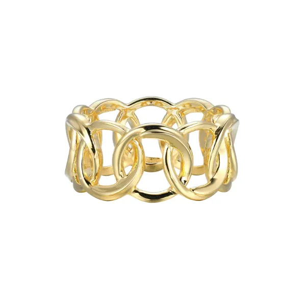 Elle Sterling Silver/Yellow Gold Plated Band , Eternity Style Circles, Size 7 Puckett's Fine Jewelry Benton, KY