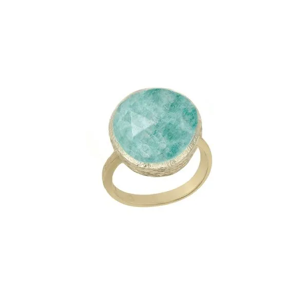 Jorge Revilla Shade Ring in Silver with 18K Gold Vermeil with Amazonite Stone Puckett's Fine Jewelry Benton, KY