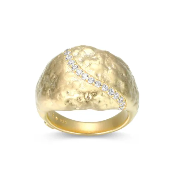 Sterling Silver ELLE "Galaxy" Yellow Gold-Plated White CZ Ring, Size 7 Puckett's Fine Jewelry Benton, KY