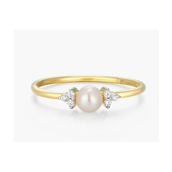 Monte Luna Genuine Pearl and Lab-Created Diamond Cluster Ring Puckett's Fine Jewelry Benton, KY