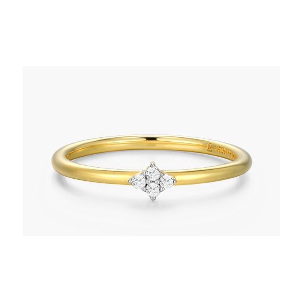 MONTE LUNA FOUR CLYSTER LAB DIAMOND RING, STERLING SILVER YELLOW GOLD PLATED RING SIZE 8 Puckett's Fine Jewelry Benton, KY
