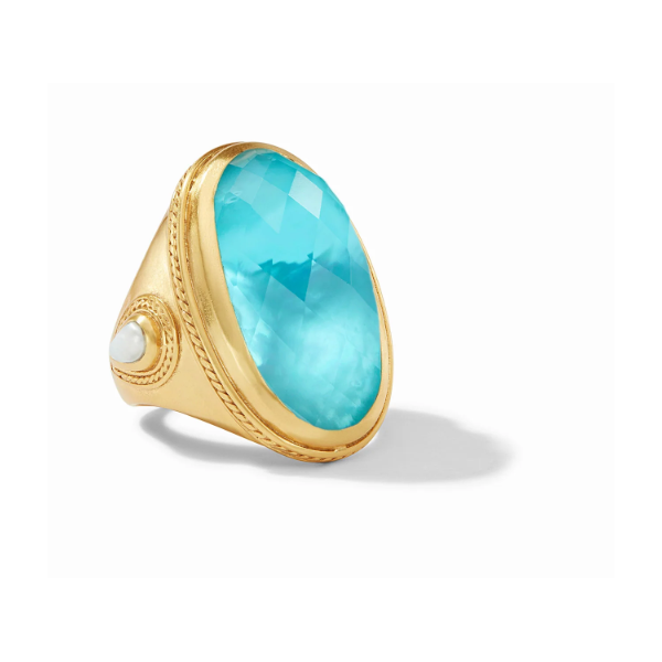 Julie Vos Cannes Statement Ring - Iridescent Bahamian Blue, Size 8 Puckett's Fine Jewelry Benton, KY