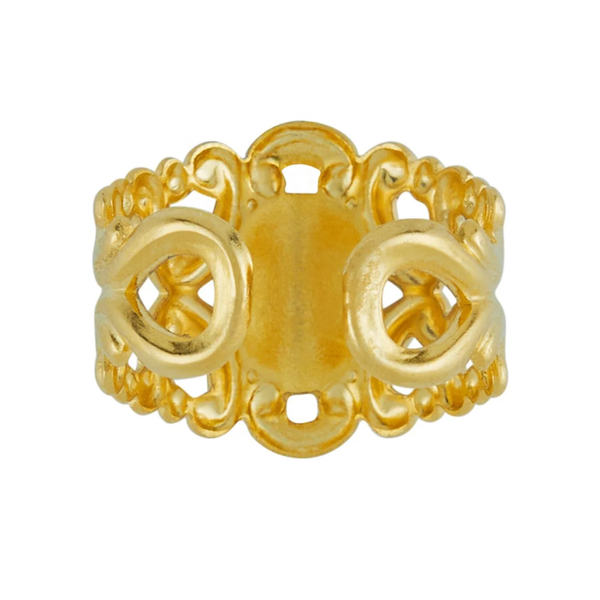 Susan Shaw Handcast Gold & White Pearl Adjustable Ring Image 2 Puckett's Fine Jewelry Benton, KY