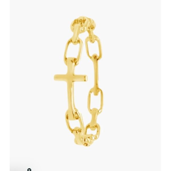 Rizen 18K Gold Plated Chain Breaker Cross Ring – Size 7 Puckett's Fine Jewelry Benton, KY