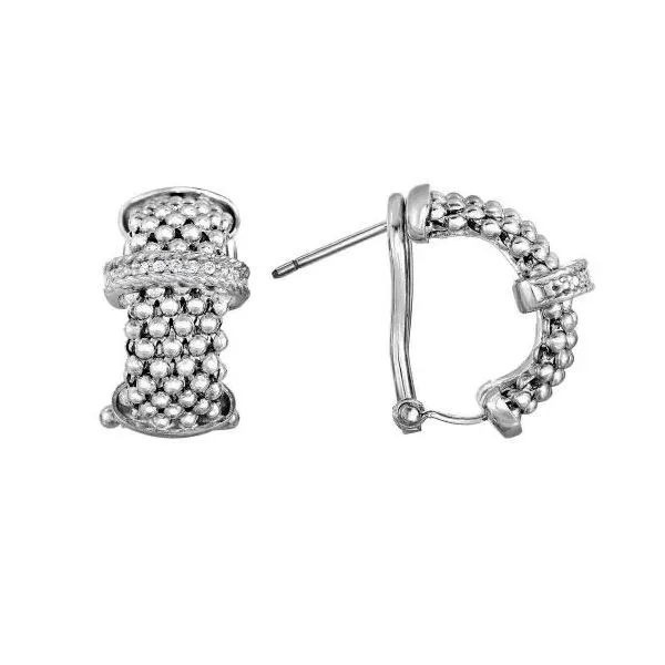 Phillip Gavriel Sterling Silver Popcorn Diamond Bar Half-Moon Earrings Puckett's Fine Jewelry Benton, KY