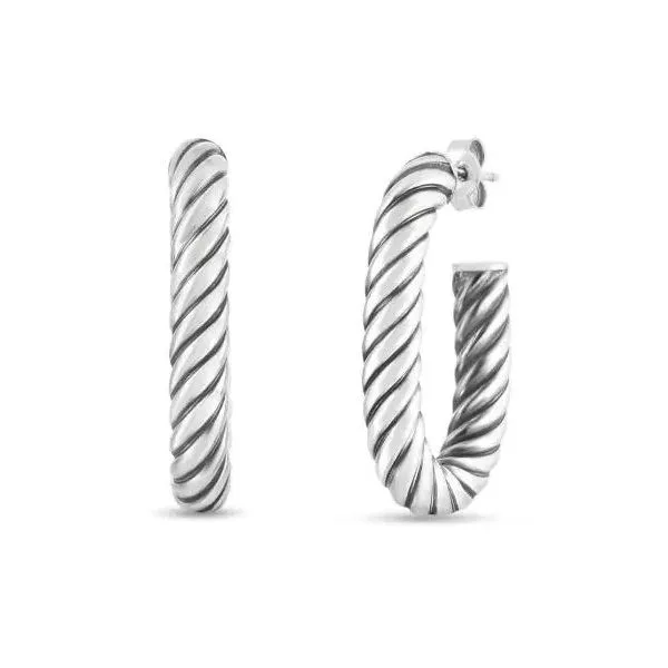 Phillip Gavriel Sterling Silver Rhodium Big Bold Cable Link Earring Puckett's Fine Jewelry Benton, KY