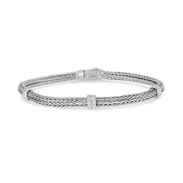 Phillip Gavriel Sterling Silver White Topaz Mini Woven Bracelet Puckett's Fine Jewelry Benton, KY