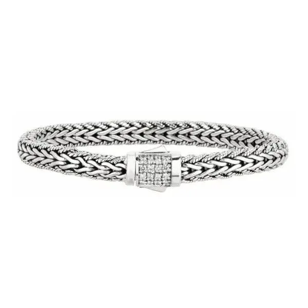 Phillip Gavriel Sterling Silver Signature Woven Sapphire Lock Bracelet Puckett's Fine Jewelry Benton, KY