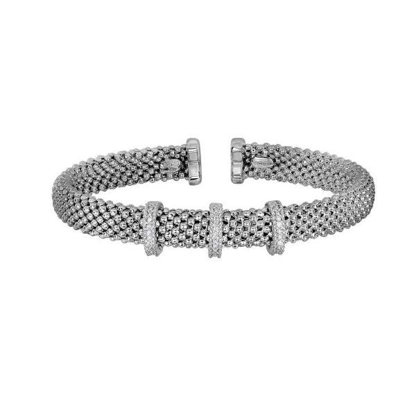 Phillip Gavriel Sterling Silver Popcorn Diamond Bar Bangle Puckett's Fine Jewelry Benton, KY