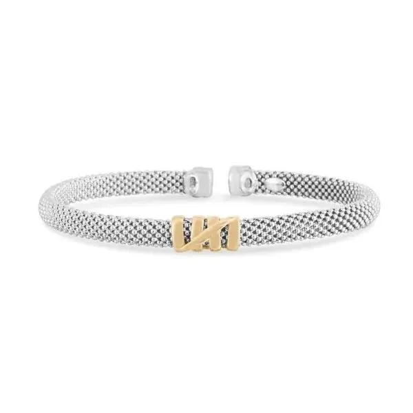 Phillip Gavriel Small Tally Cuff Bracelet in Sterling Silver & 18K Gold Puckett's Fine Jewelry Benton, KY