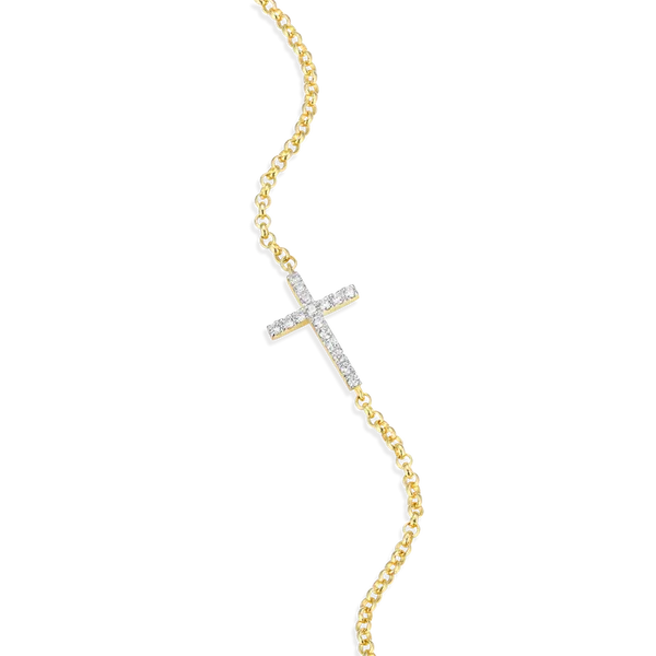 Monte Luna Cross Bolo Bracelet in 14k Yellow Gold Plated Sterling Silver Image 2 Puckett's Fine Jewelry Benton, KY